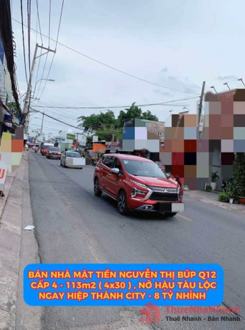Bán nhà mặt tiền Nguyễn Thị Búp Q12 , cấp 4 -113m2 ( 4x30 ) nở hậu tài lộc , 8 tỷ nhỉnh 0932030061