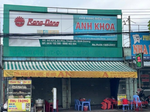 Cho thuê mặt bằng 9/5, Khu phố 4, Đường 22/12, Phường An Phú, TP. Thuận An, Bình Dương
